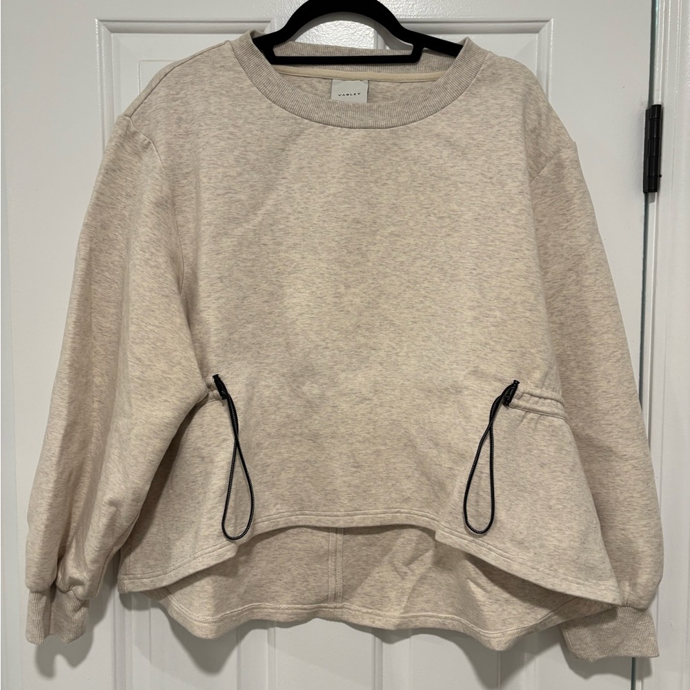 Varley Beige Sweatshirt with Drawstring Details size L